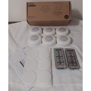 Pack of 6 Wireless‎ LED Puck Lights 60 Lumens READ